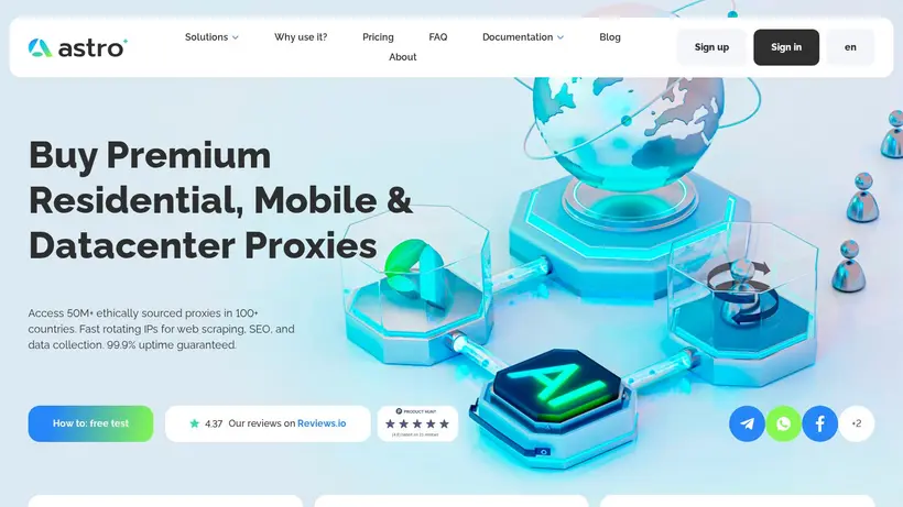 AstroProxy homepage screenshot