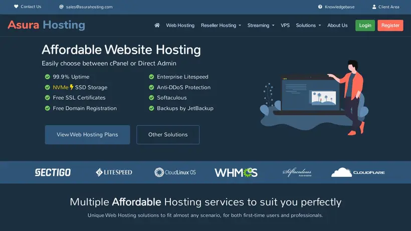 AsuraHosting homepage screenshot