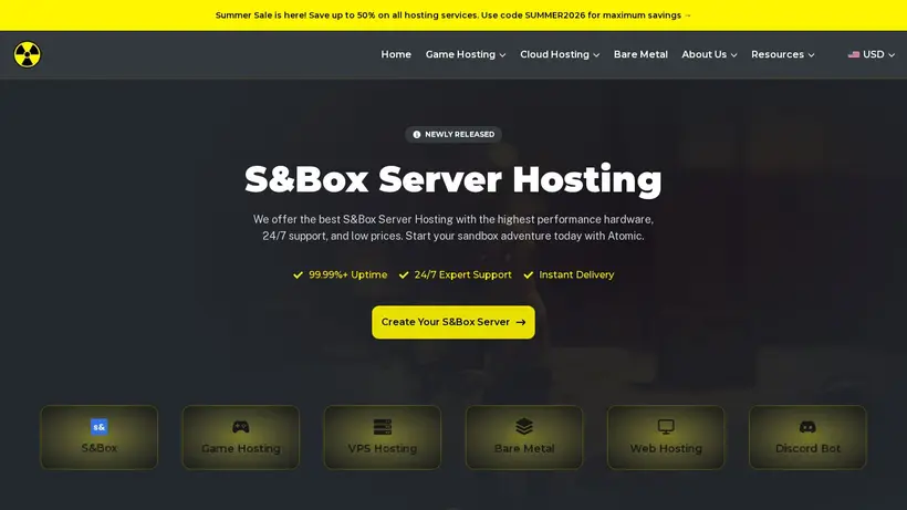 AtomicNetworks homepage screenshot
