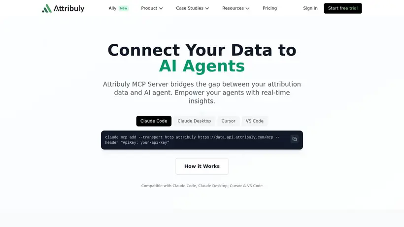 Attribuly homepage screenshot