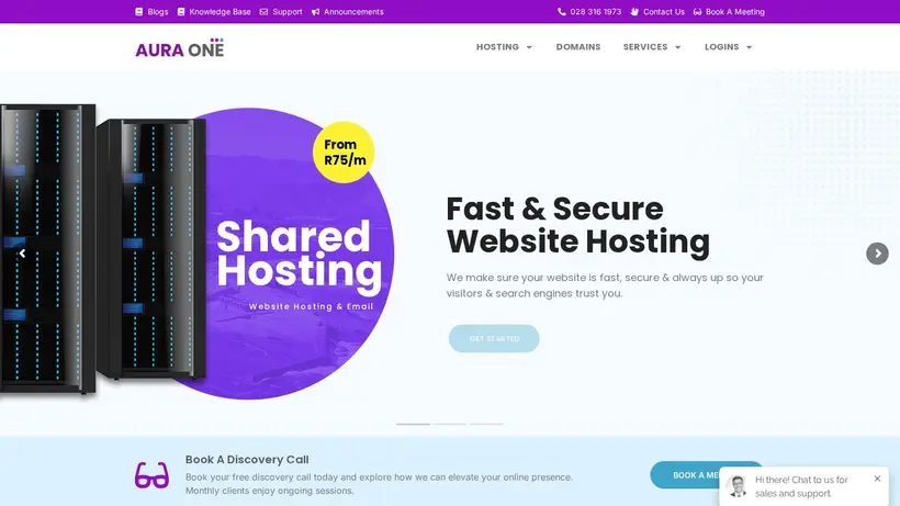 AuraHost homepage screenshot