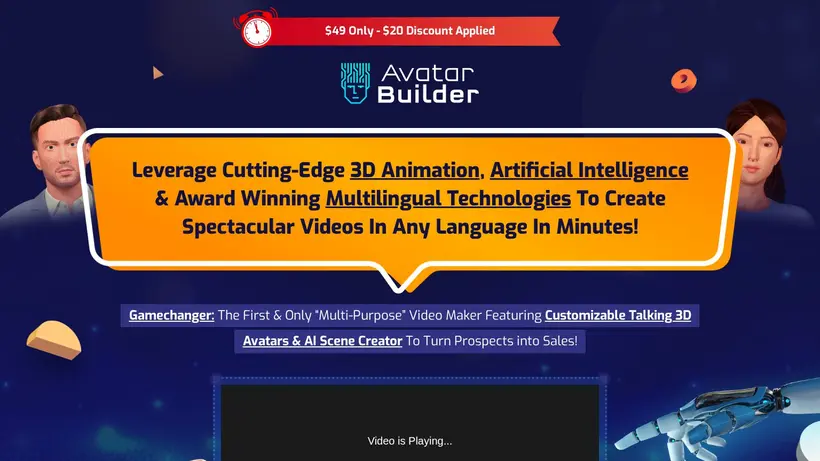 AvatarBuilder homepage screenshot
