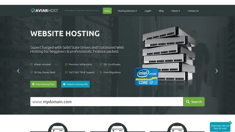 AviarHost homepage screenshot