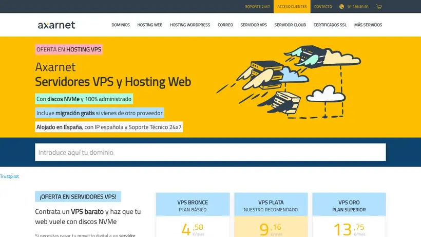 Axarnet homepage screenshot