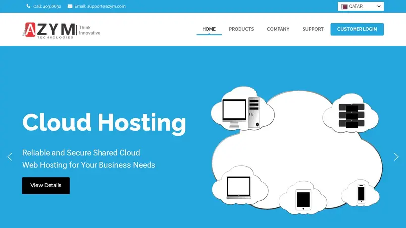 Azym homepage screenshot