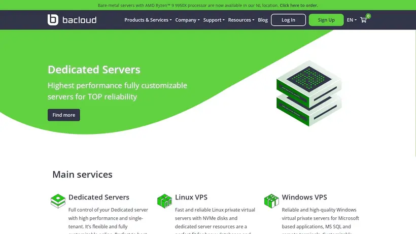 BaCloud homepage screenshot