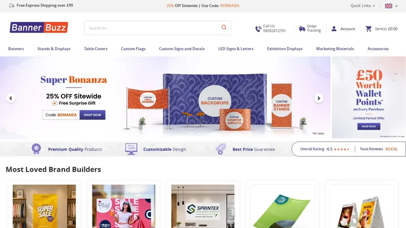 BannerBuzz homepage screenshot