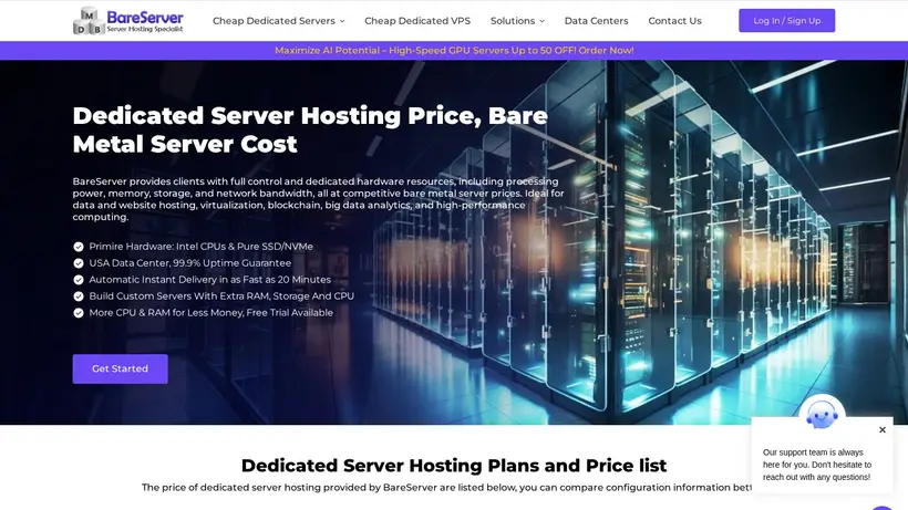Bare-Server homepage screenshot