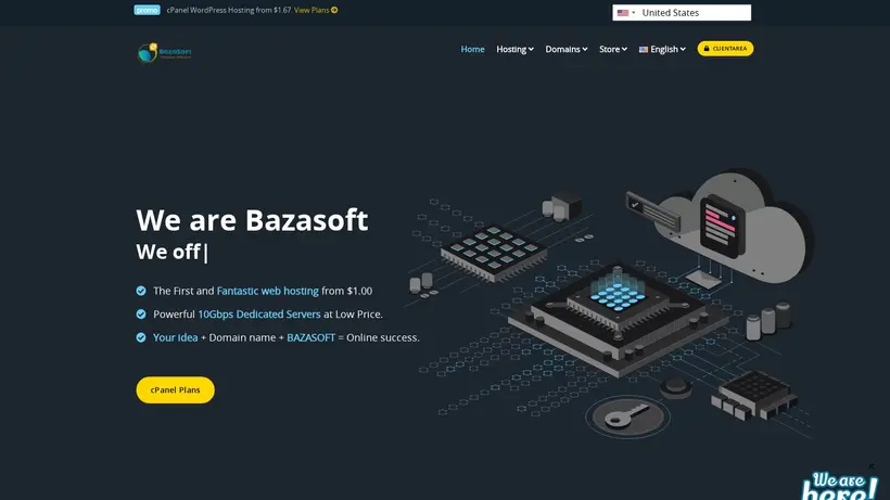 Bazasoft homepage screenshot