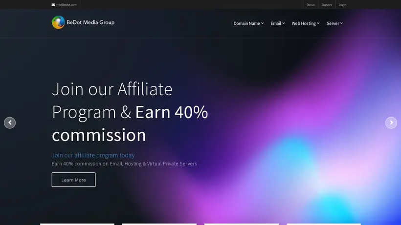 Bedot homepage screenshot
