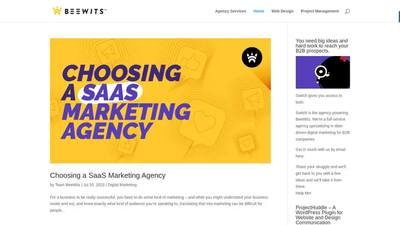 BeeWits homepage screenshot