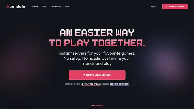 Berry Byte homepage screenshot