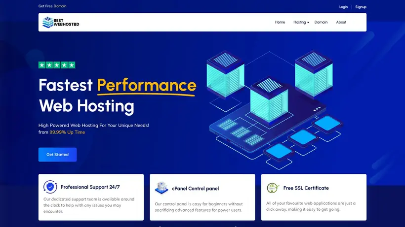 BestWebhostBD homepage screenshot