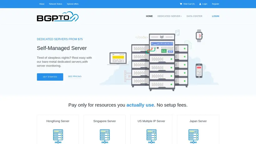 BGPto homepage screenshot