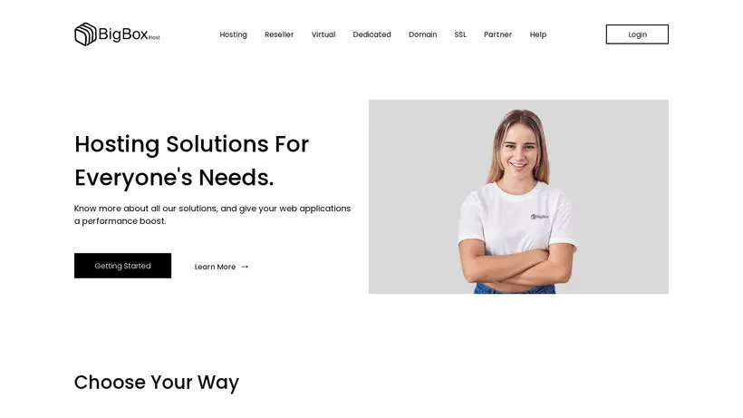 BigBoxHost homepage screenshot