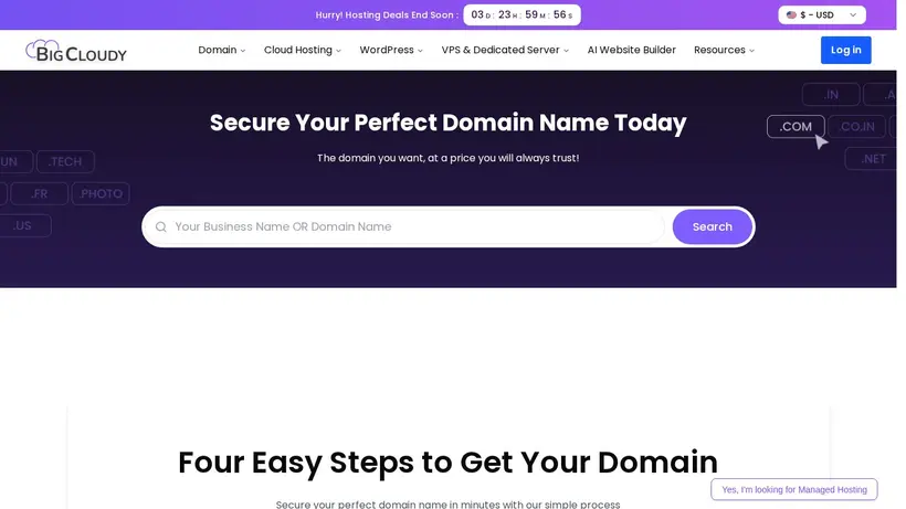 BigCloudy homepage screenshot