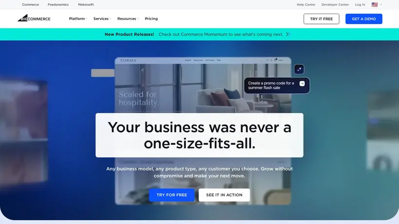 BigCommerce homepage screenshot