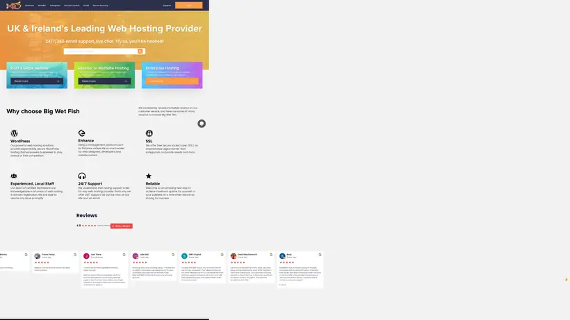 Big Wet Fish homepage screenshot