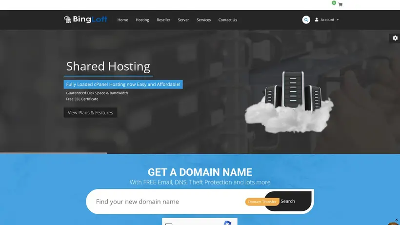 BingLoft homepage screenshot