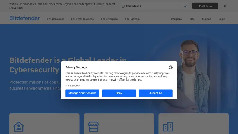 Bitdefender UK homepage screenshot