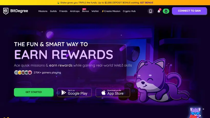 BitDegree homepage screenshot