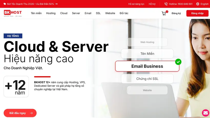 BKHost homepage screenshot