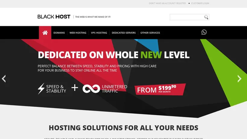 Black.HOST homepage screenshot