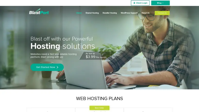 Blast Port homepage screenshot
