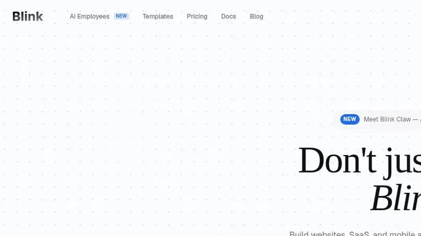 Blink homepage screenshot