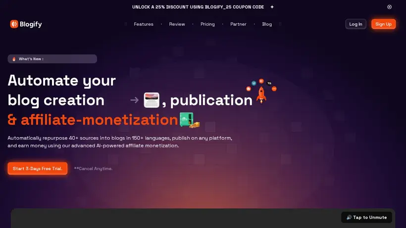 Blogify homepage screenshot