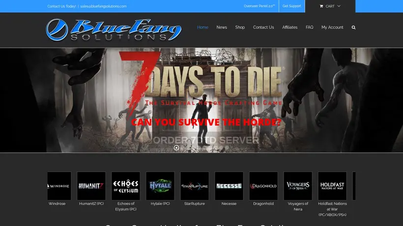 BlueFangSolutions homepage screenshot