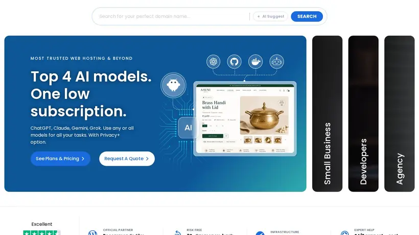 Blue Host India homepage screenshot