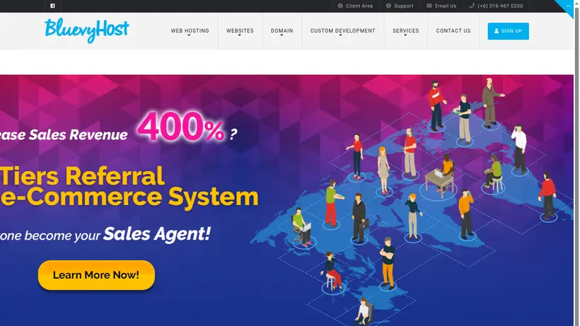 BluevyHost homepage screenshot