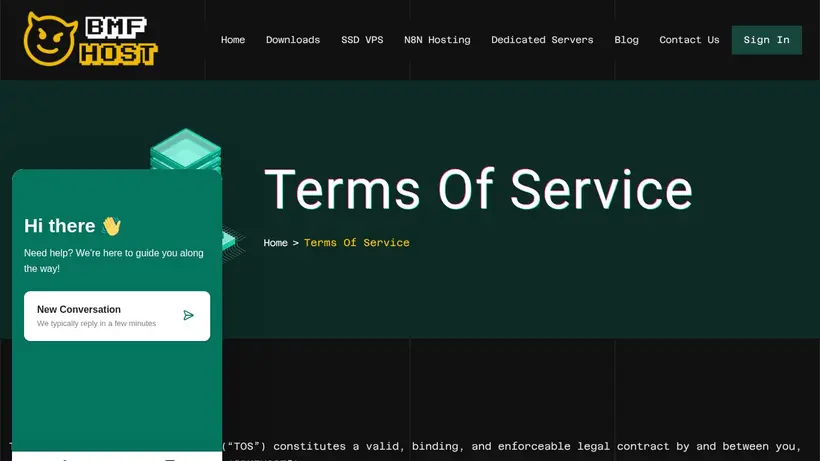 BMFHost homepage screenshot