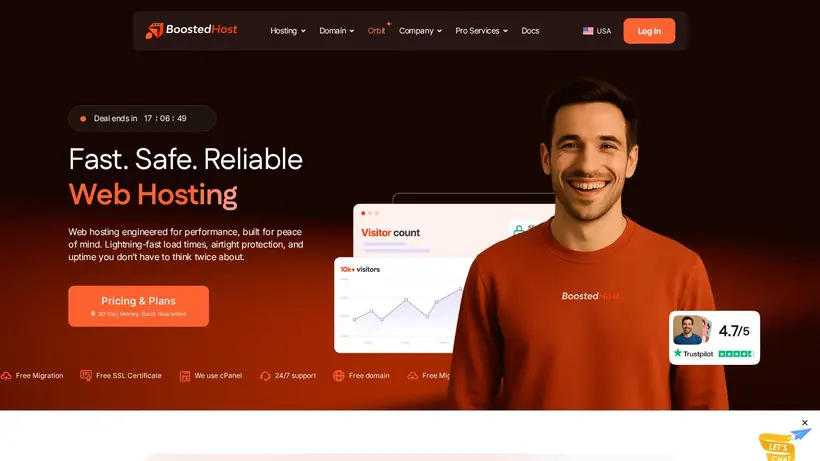 BoostedHost homepage screenshot