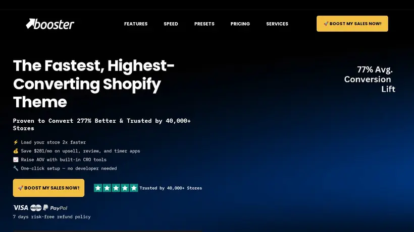 Booster Theme homepage screenshot