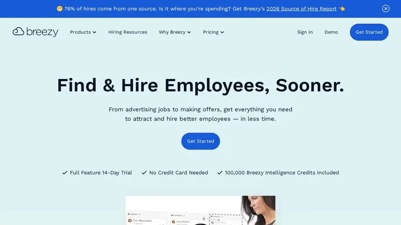 Breezy homepage screenshot