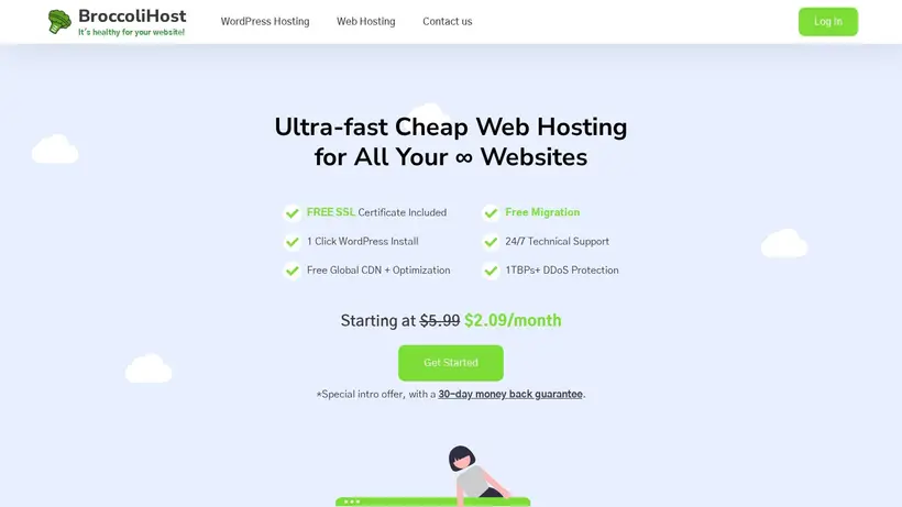 BroccoliHost homepage screenshot