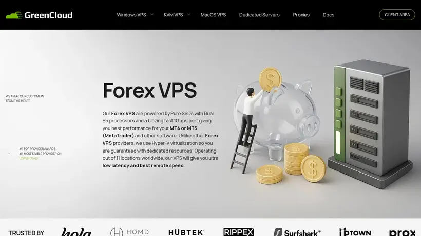 Broker VPS homepage screenshot