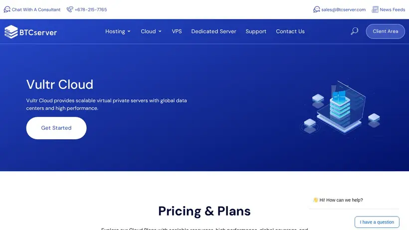 Btcserver homepage screenshot