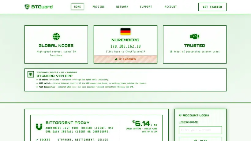 BTGuard homepage screenshot