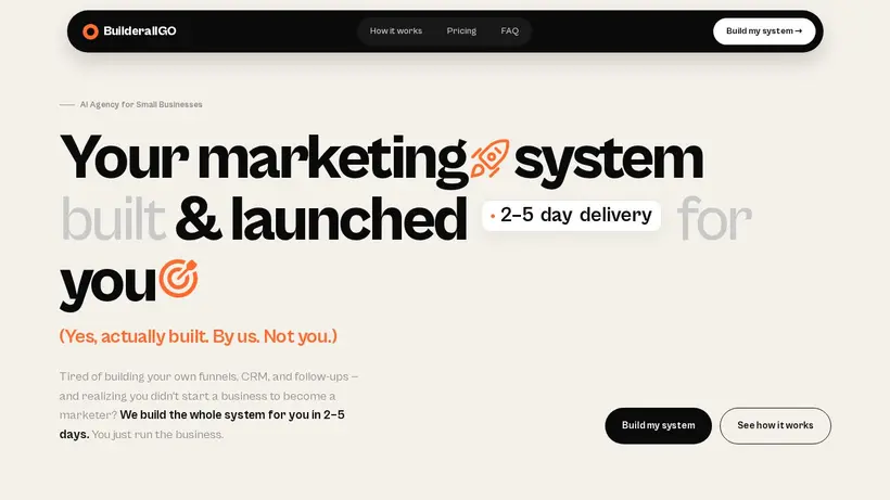 Builderall homepage screenshot