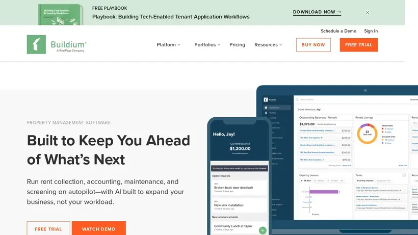 Buildium homepage screenshot