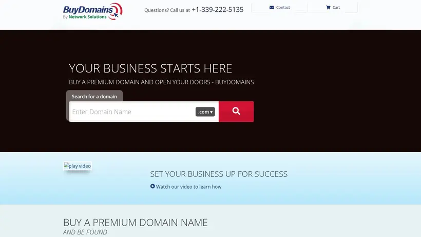 BuyDomains homepage screenshot