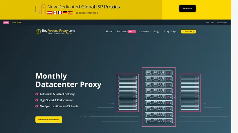 BuyPersonalProxy homepage screenshot