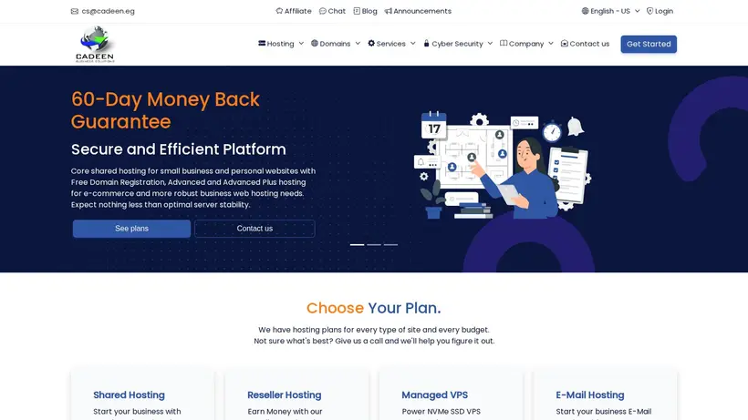 Cadeen homepage screenshot