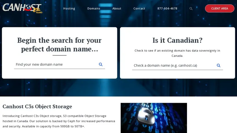 CanHost homepage screenshot