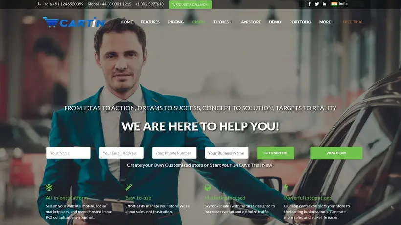 Cartin homepage screenshot