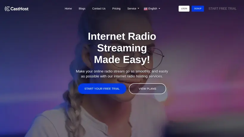 CastHost homepage screenshot