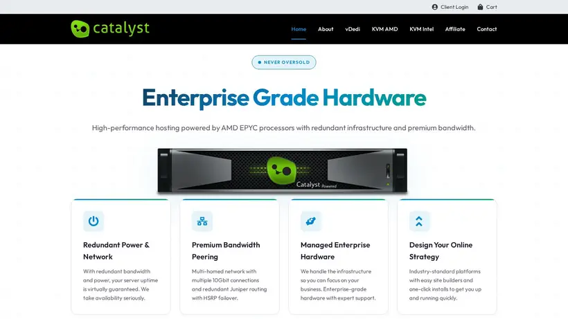 Catalyst Host homepage screenshot